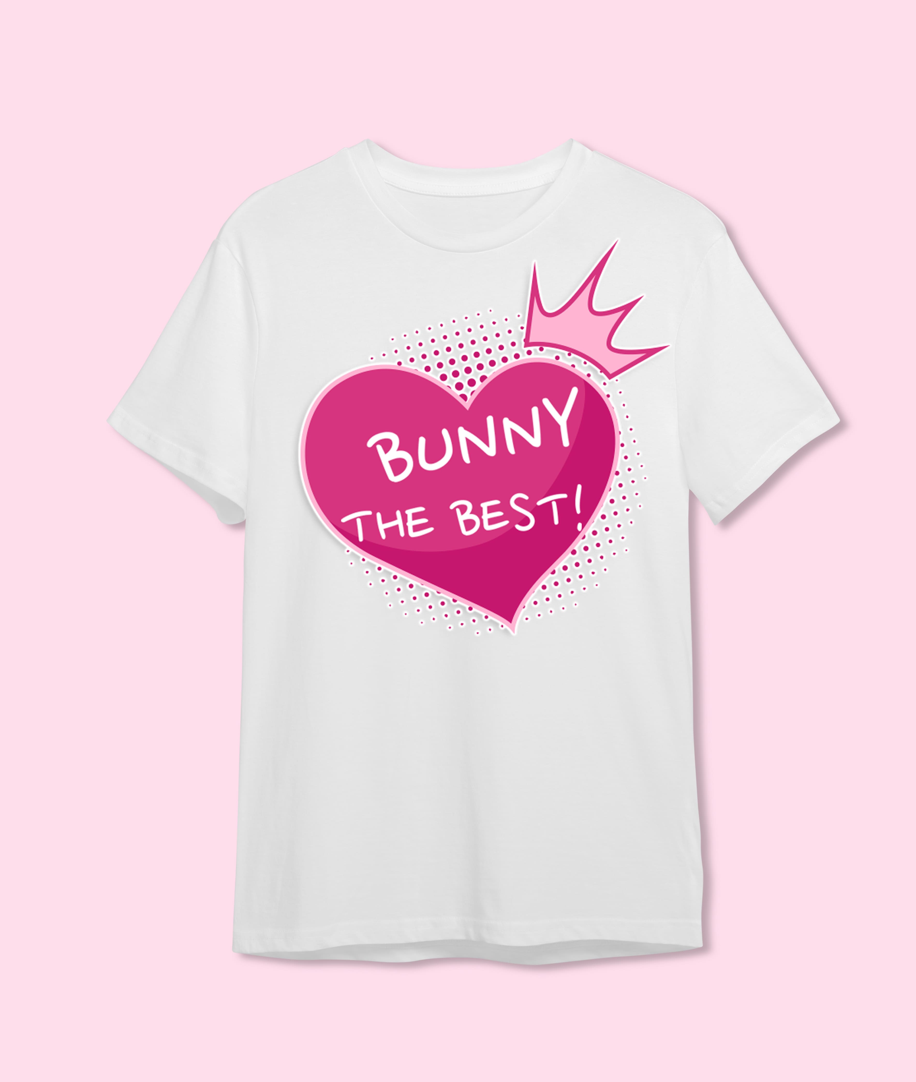 Футболка белая "Bunny the best in pink"